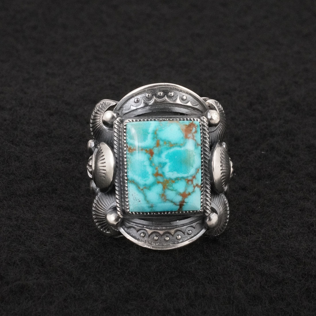 Delbert Gordon Turquoise & Sterling Silver Ring Size 9