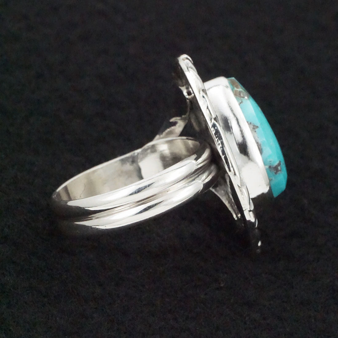 Randy Billy Turquoise & Sterling Silver Ring Size Adjustable