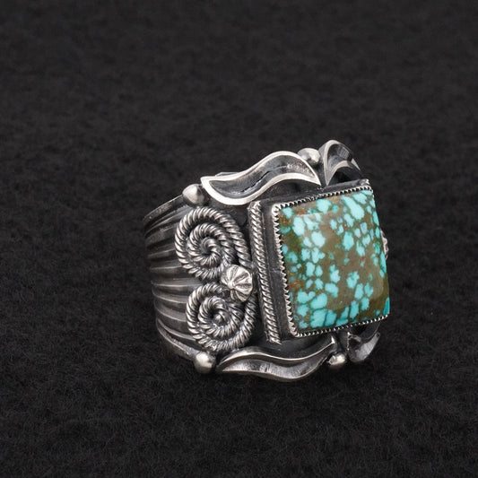 Delbert Gordon Turquoise & Sterling Silver Ring Size 11.5
