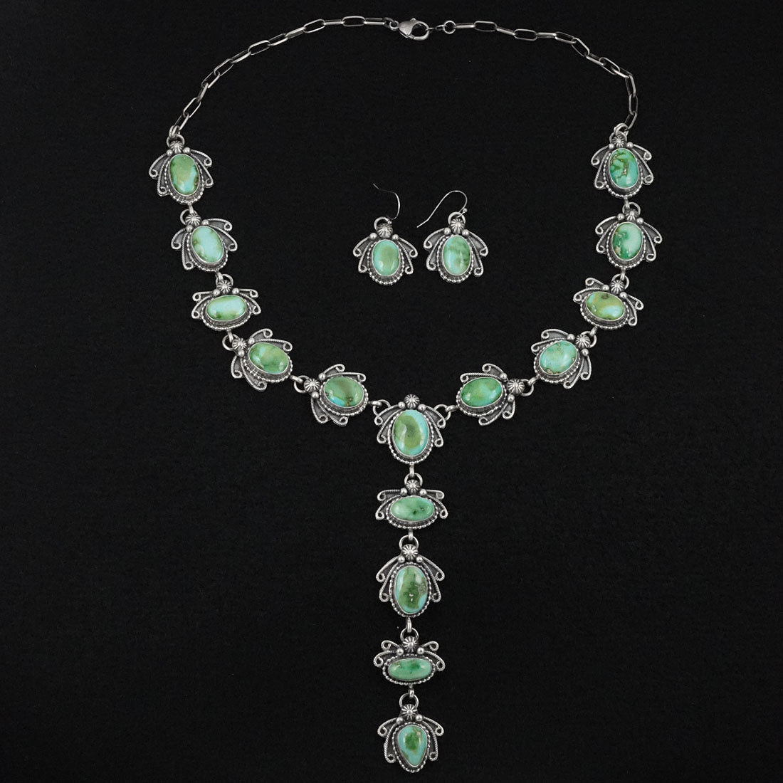 Kathleen Livingston Turquoise & Sterling Silver Necklace Set