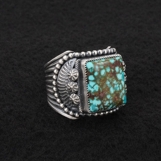 Delbert Gordon Turquoise & Sterling Silver Ring Size 12.5