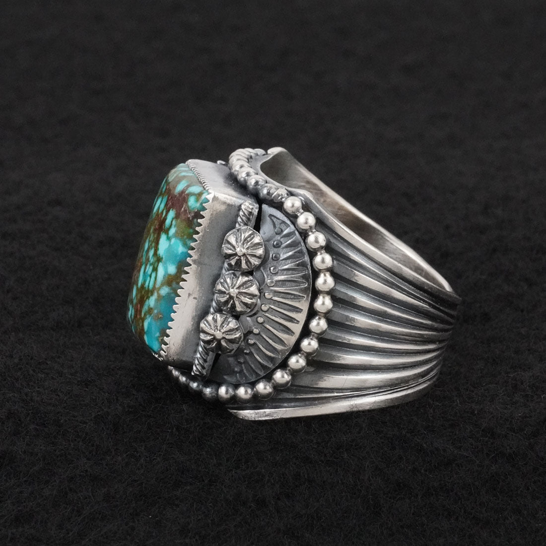Delbert Gordon Turquoise & Sterling Silver Ring Size 12.5