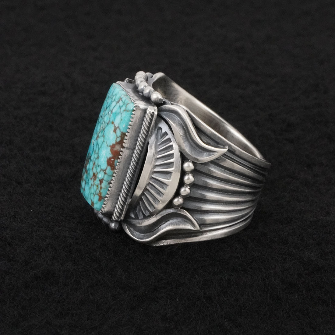 Delbert Gordon Turquoise & Sterling Silver Ring Size 11.5