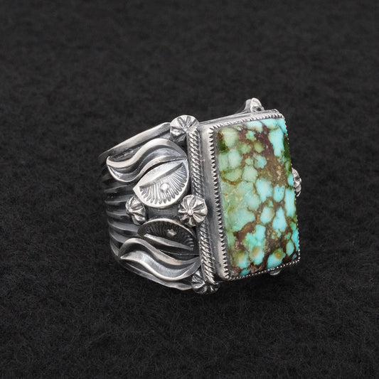 Delbert Gordon Turquoise & Sterling Silver Ring Size 11.5