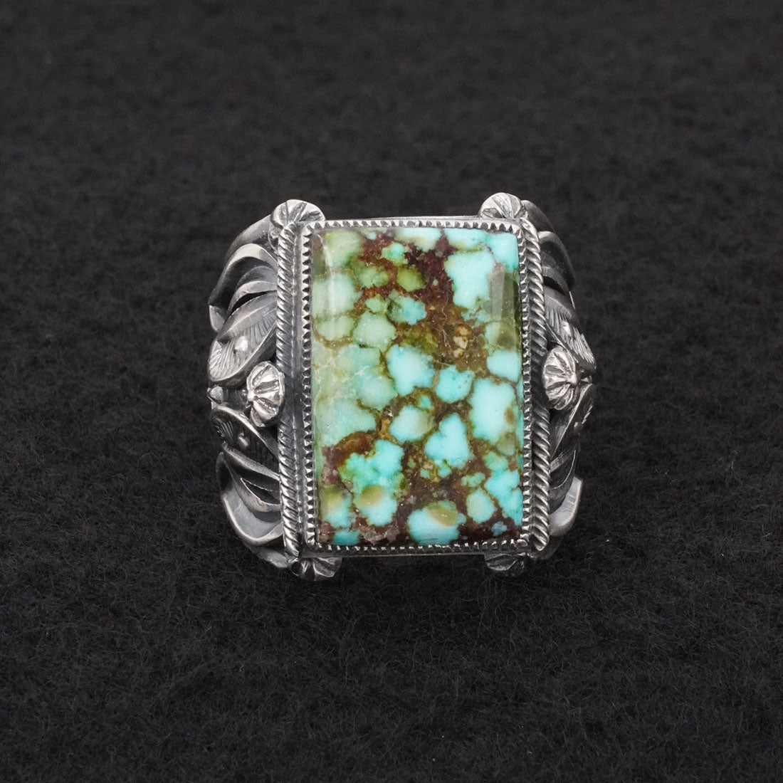 Delbert Gordon Turquoise & Sterling Silver Ring Size 11.5