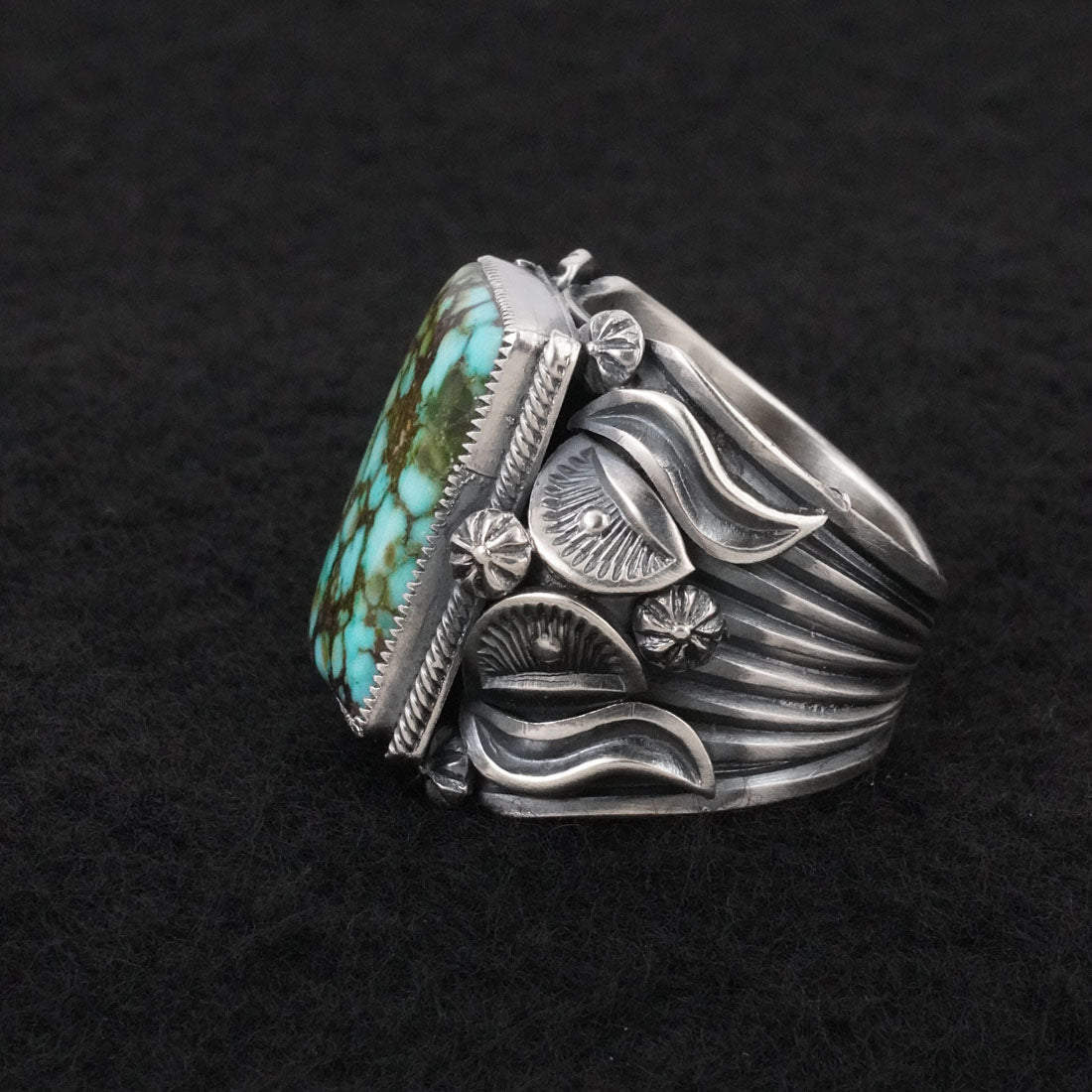 Delbert Gordon Turquoise & Sterling Silver Ring Size 11.5