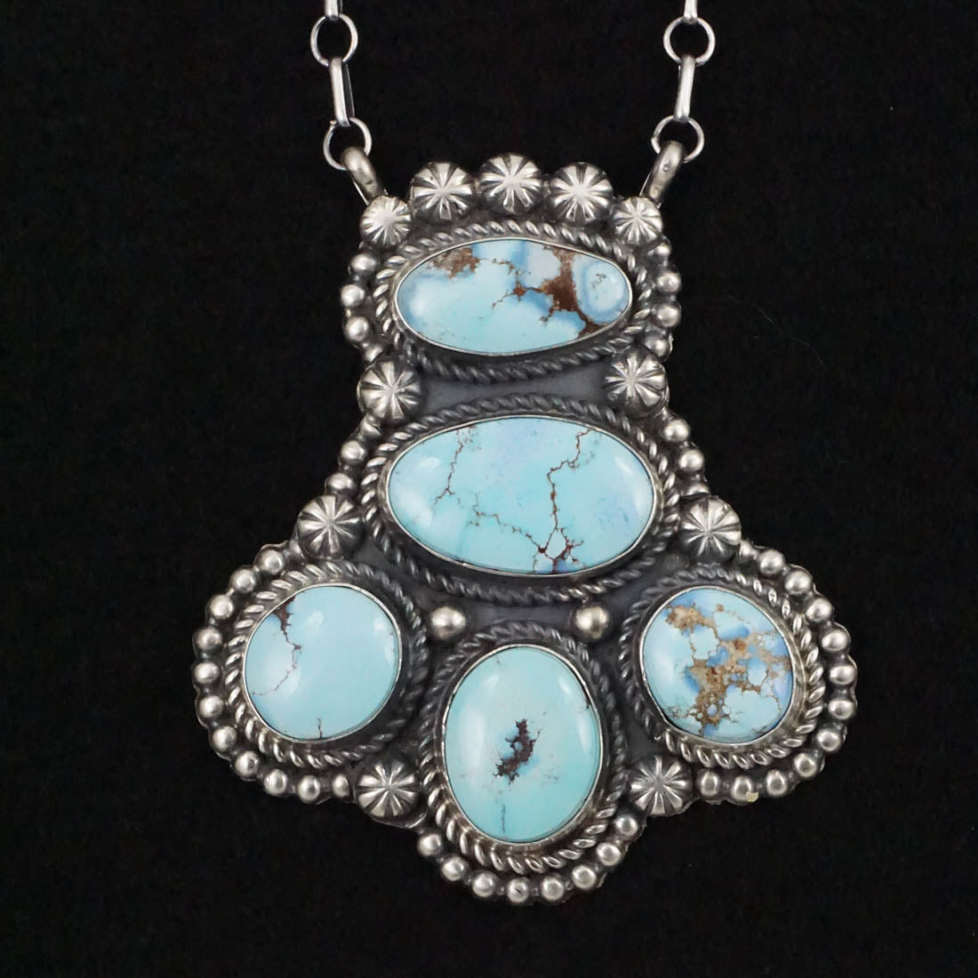 Jeff James Turquoise & Sterling Silver Necklace & Earrings Set