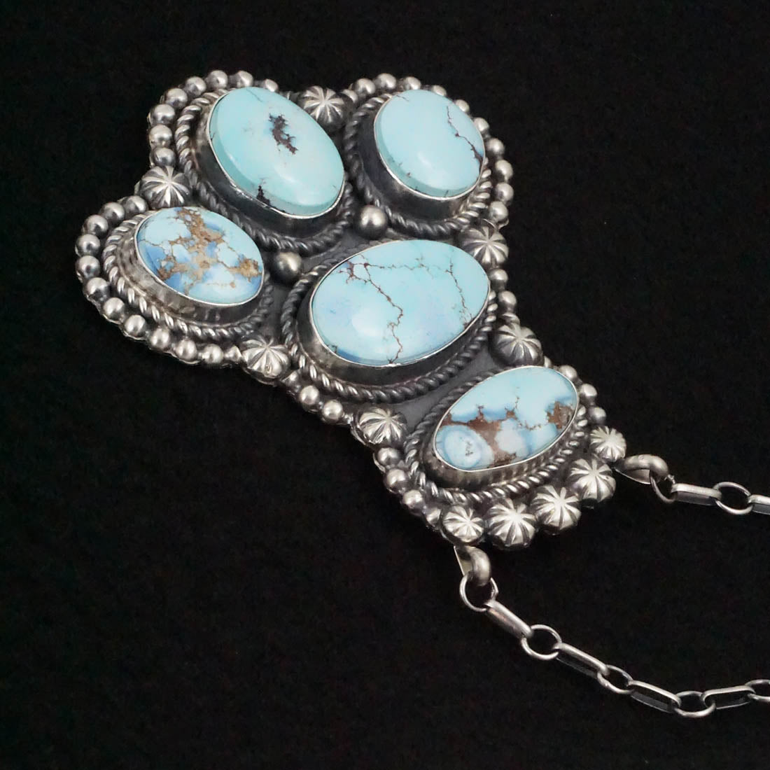 Jeff James Turquoise & Sterling Silver Necklace & Earrings Set