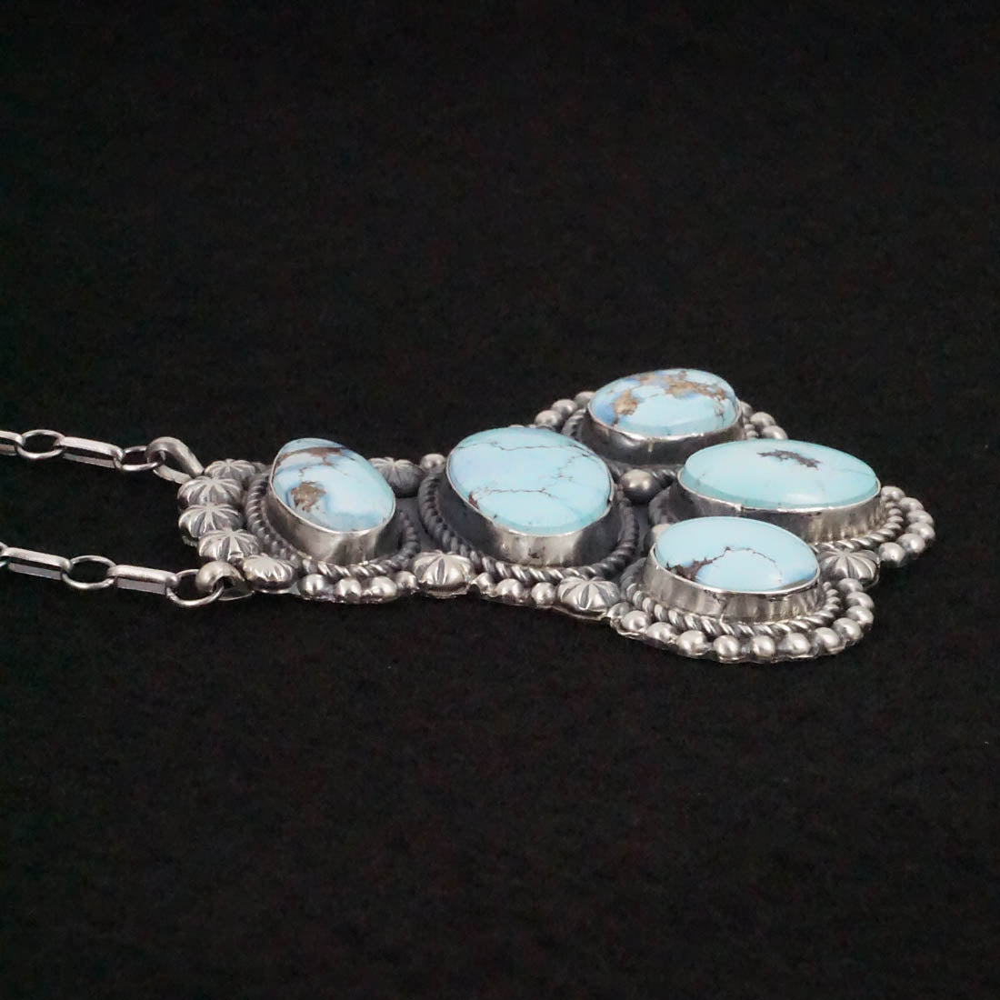 Jeff James Turquoise & Sterling Silver Necklace & Earrings Set