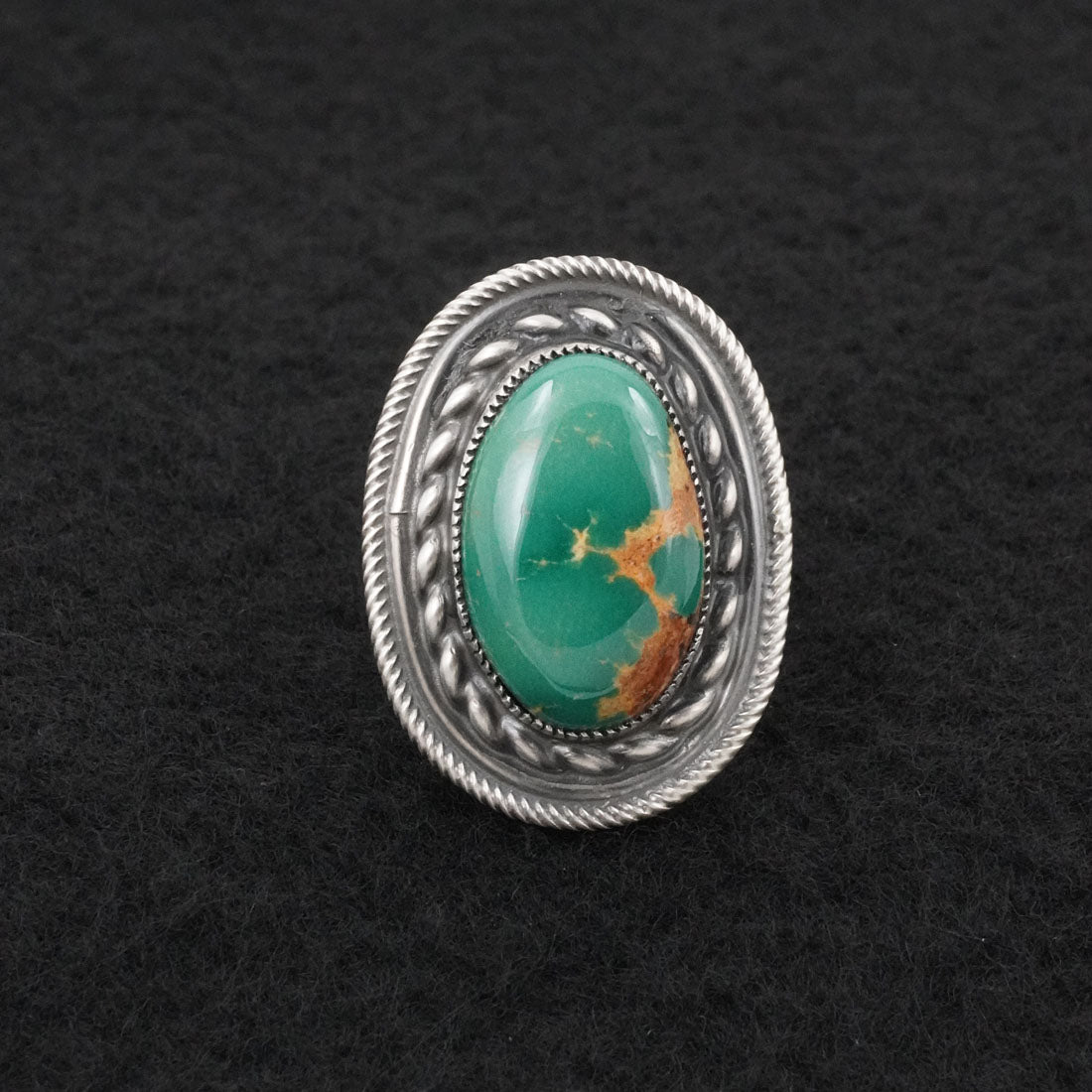 Calvin Martinez Turquoise & Sterling Silver Ring Size 7