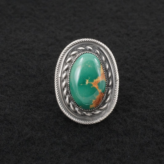 Calvin Martinez Turquoise & Sterling Silver Ring Size 7