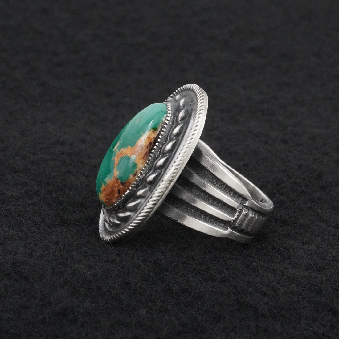 Calvin Martinez Turquoise & Sterling Silver Ring Size 7