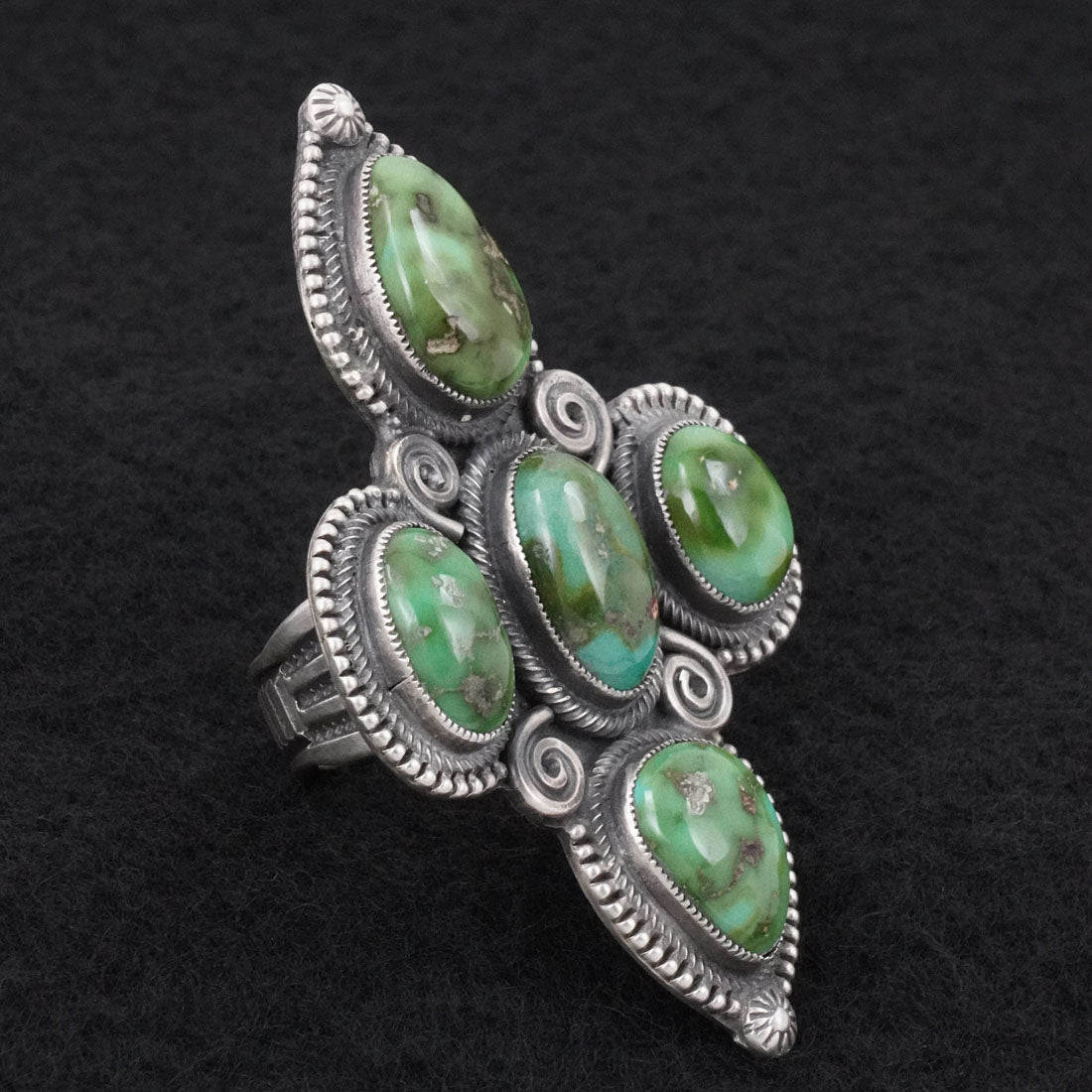 Calvin Martinez Turquoise & Sterling Silver Ring Size 8