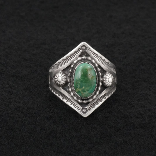 Calvin Martinez Turquoise & Sterling Silver Ring Size 10