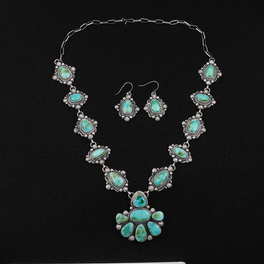Kathleen Livingston Turquoise & Sterling Silver Necklace Set