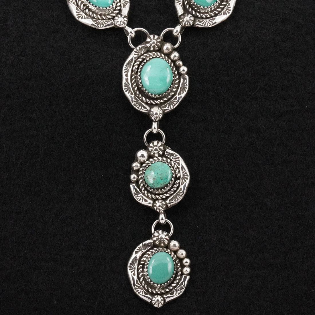 Phil Nez Turquoise & Sterling Silver Necklace Set