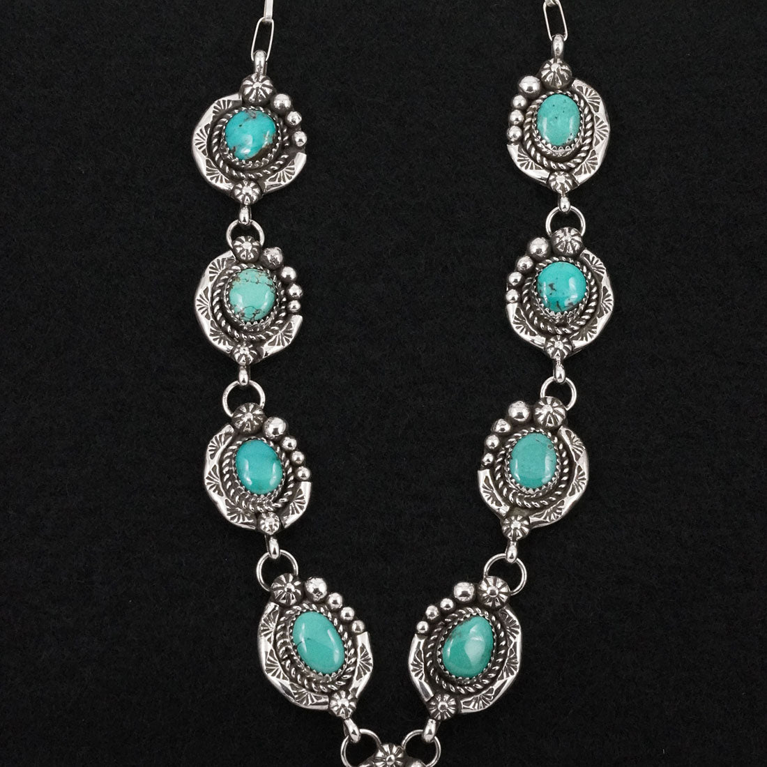 Phil Nez Turquoise & Sterling Silver Necklace Set