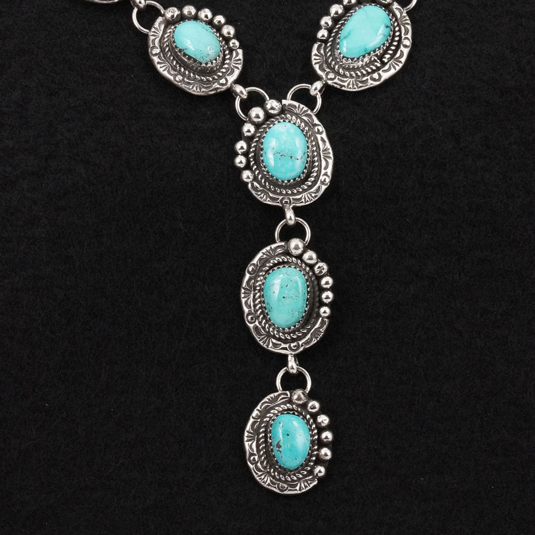 Phil Nez Turquoise & Sterling Silver Necklace Set