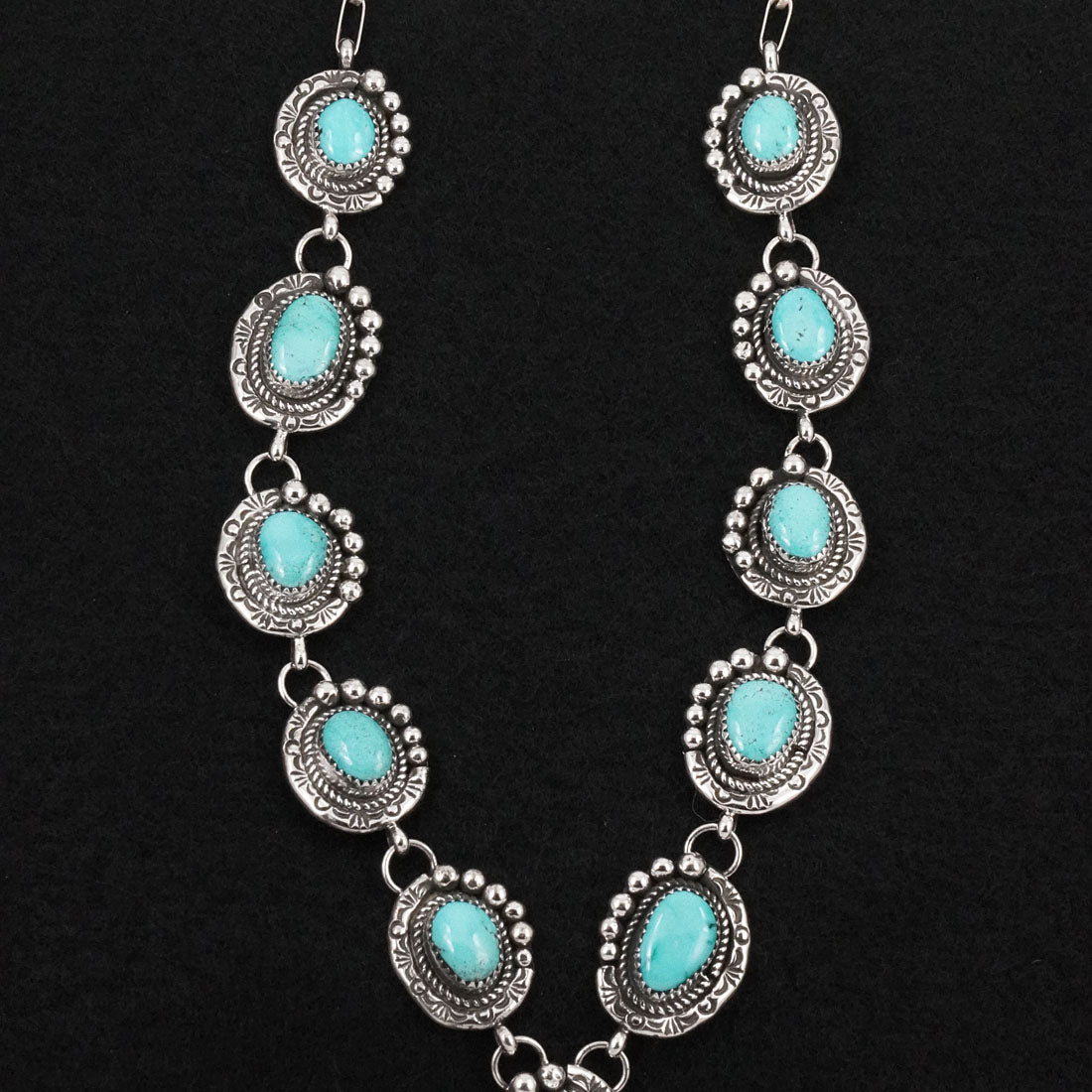 Phil Nez Turquoise & Sterling Silver Necklace Set