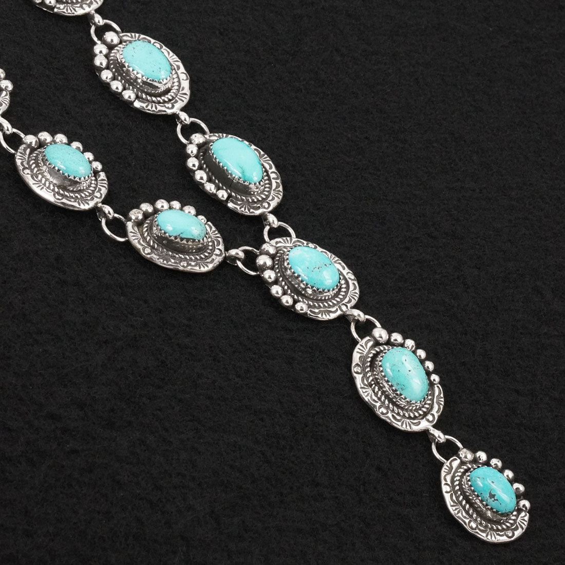 Phil Nez Turquoise & Sterling Silver Necklace Set