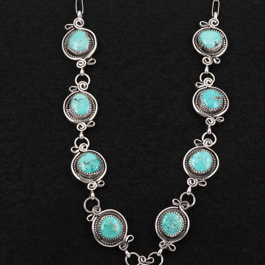 Phil Nez Turquoise & Sterling Silver Necklace Set