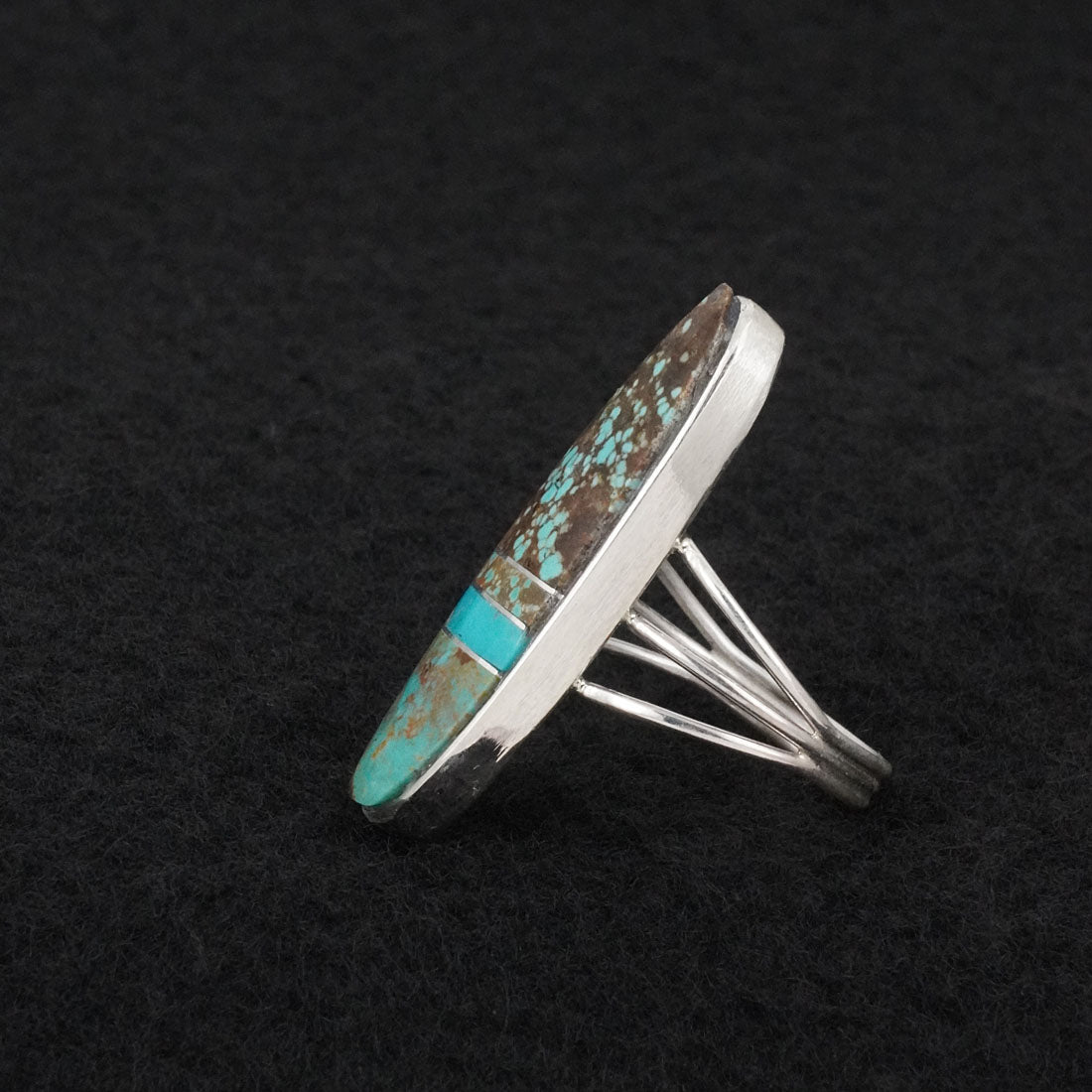 Harold Smith Turquoise & Sterling Silver Ring Size 8