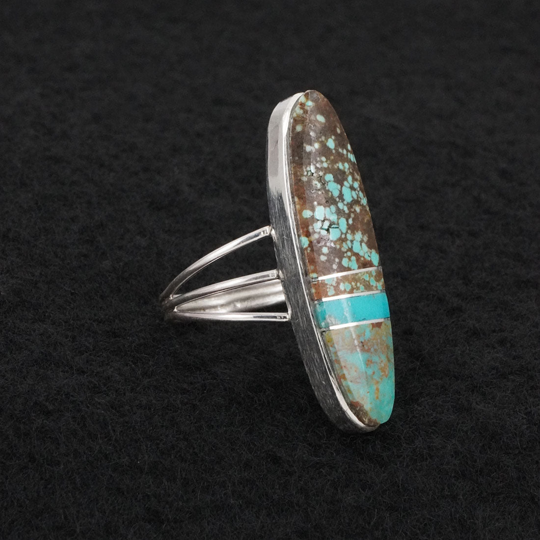 Harold Smith Turquoise & Sterling Silver Ring Size 8