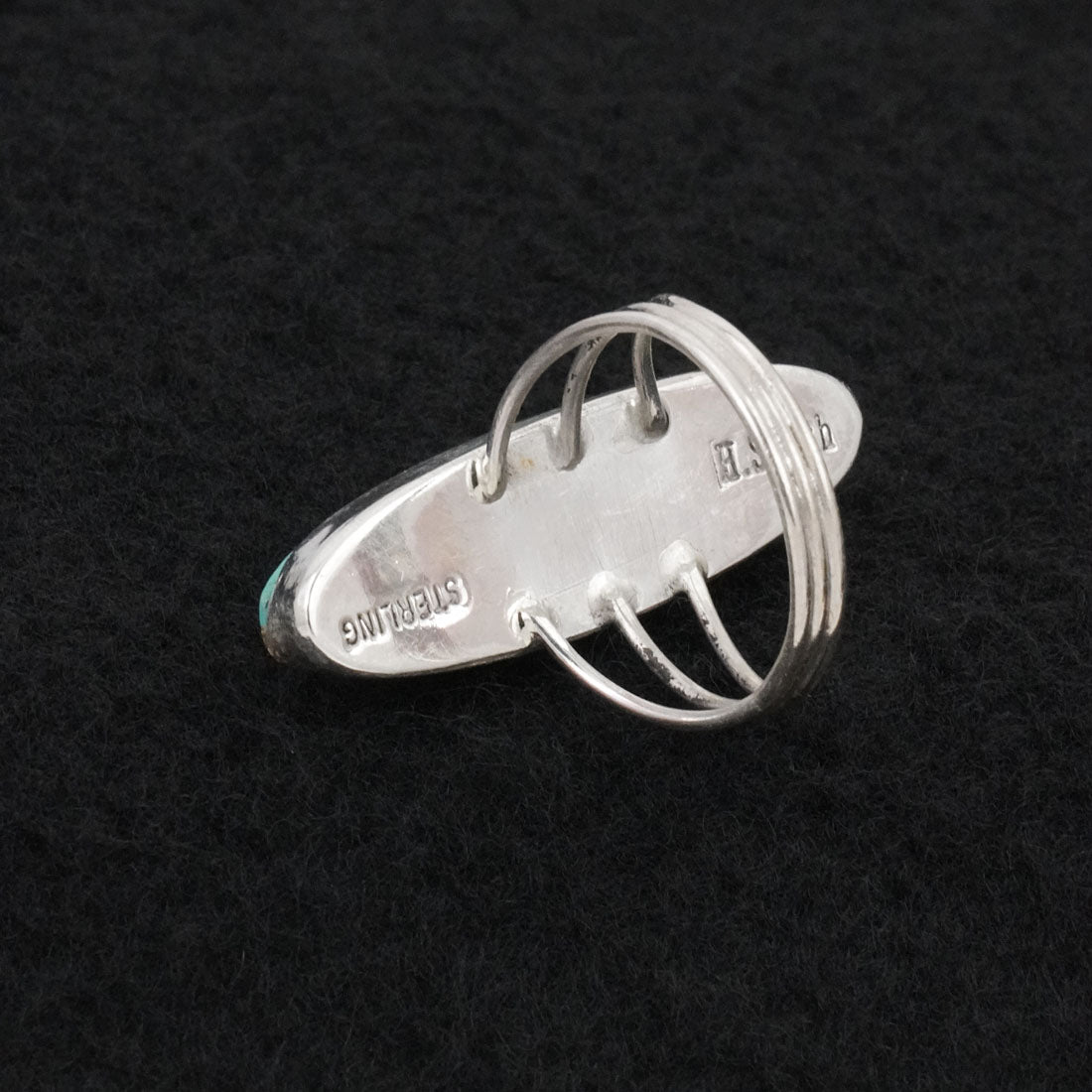 Harold Smith Turquoise & Sterling Silver Ring Size 8