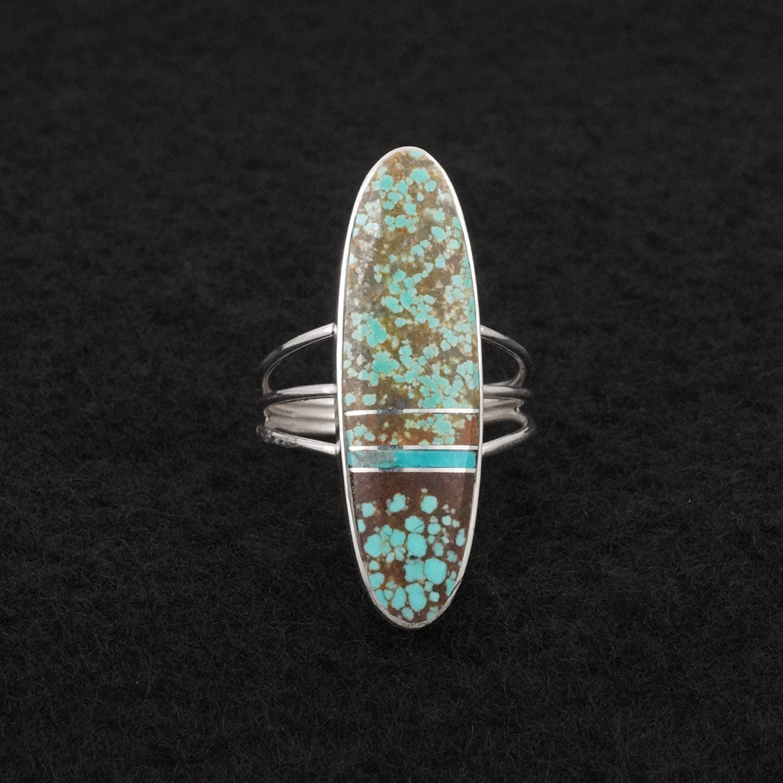 Harold Smith Turquoise & Sterling Silver Ring Size 8.5