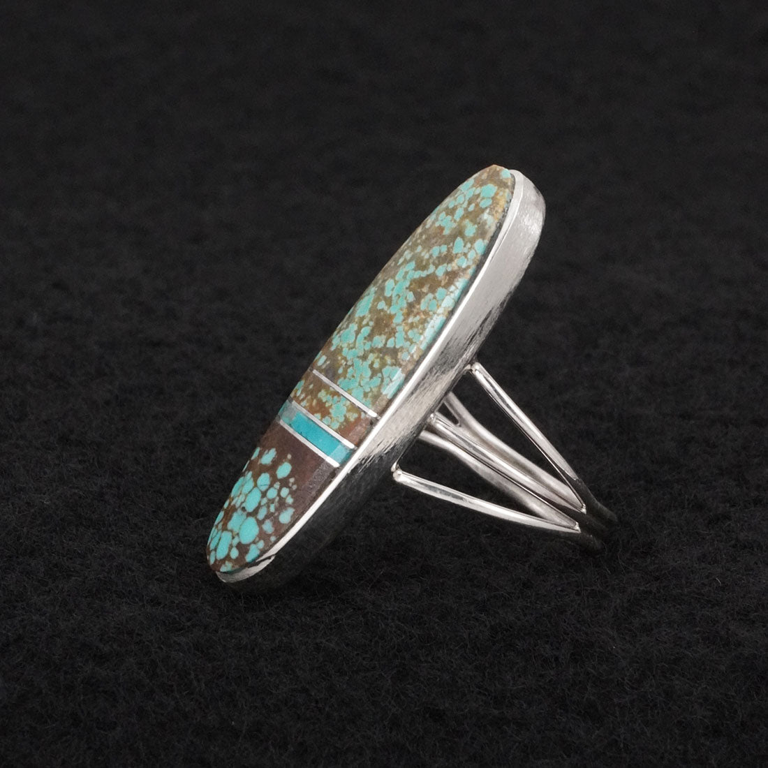 Harold Smith Turquoise & Sterling Silver Ring Size 8.5