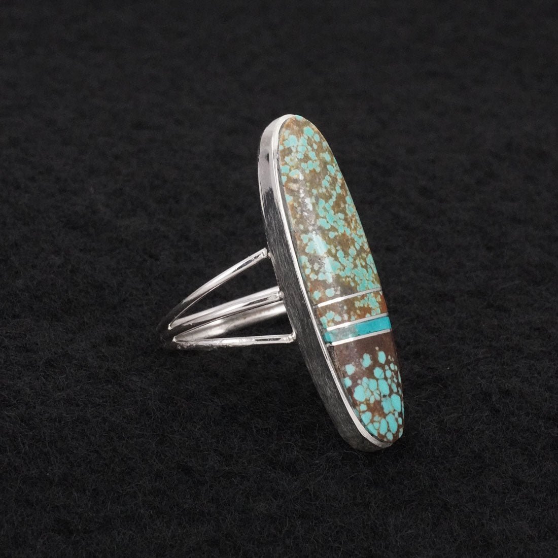 Harold Smith Turquoise & Sterling Silver Ring Size 8.5
