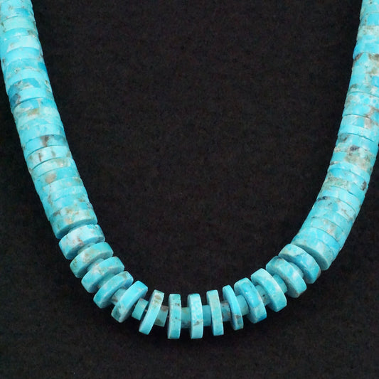 Lupe Lavato Turquoise & Sterling Silver Necklace 26"