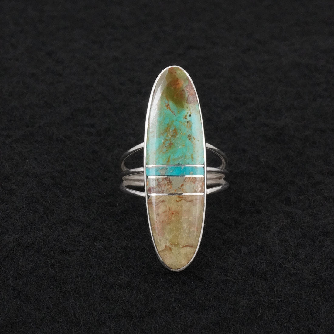 Harold Smith Turquoise & Sterling Silver Ring Size 6.5