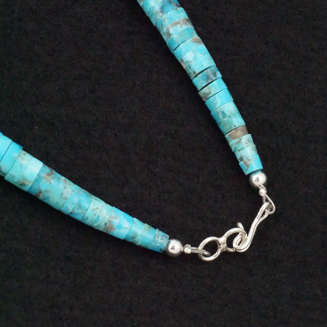 Lupe Lavato Turquoise & Sterling Silver Necklace 26"