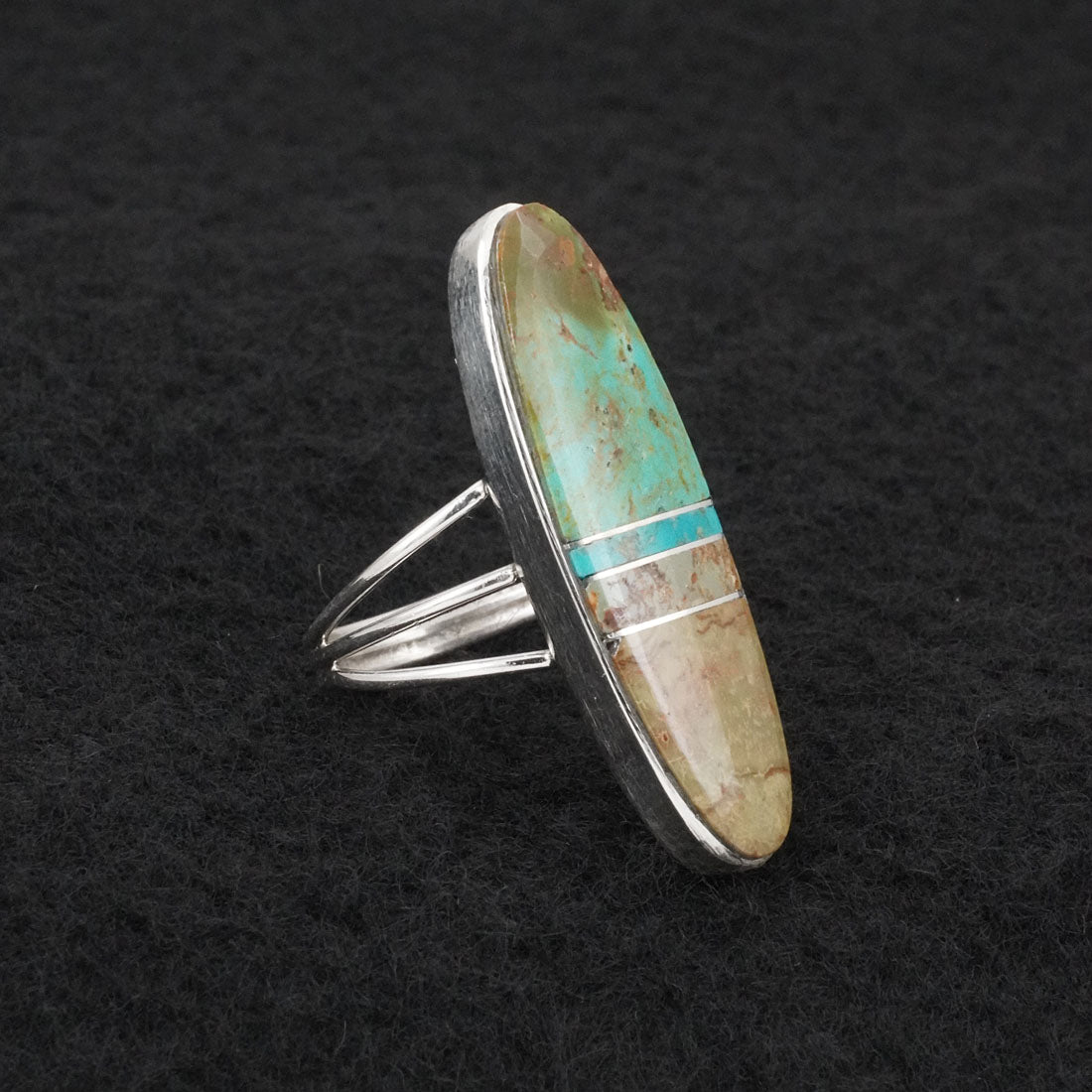 Harold Smith Turquoise & Sterling Silver Ring Size 6.5