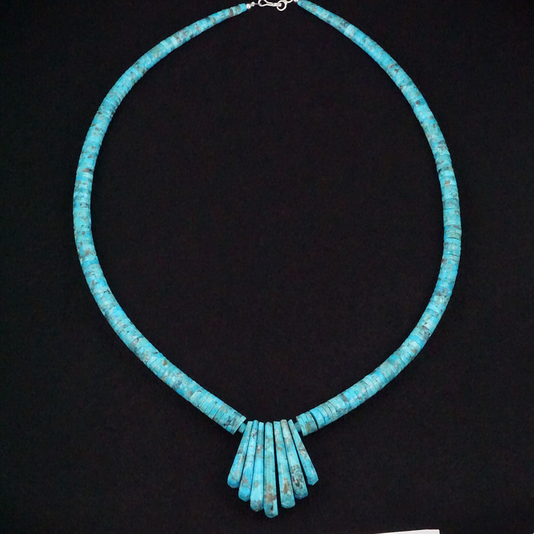 Lupe Lavato Turquoise & Sterling Silver Necklace 26"