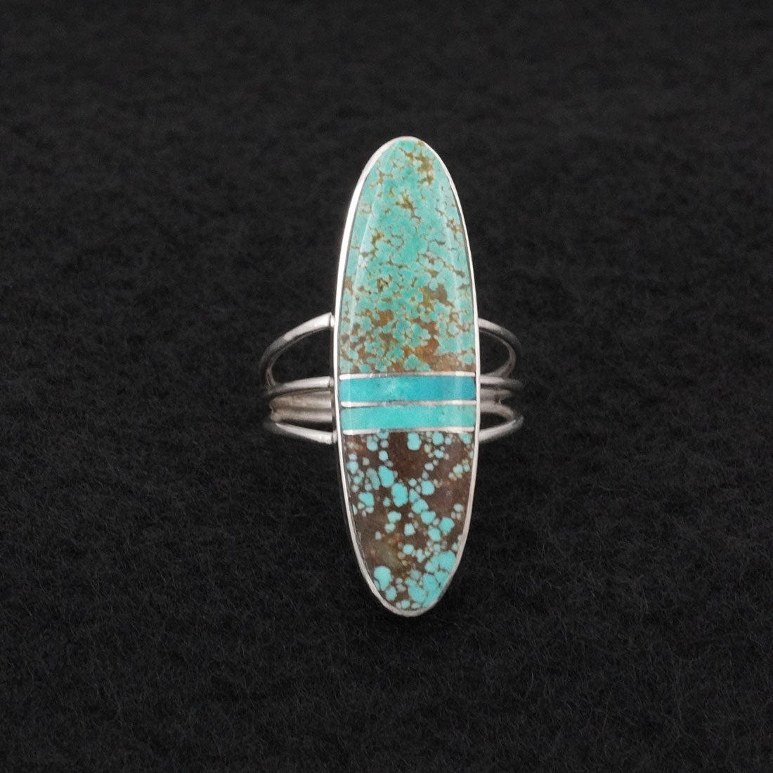 Harold Smith Turquoise & Sterling Silver Ring Size 6.5