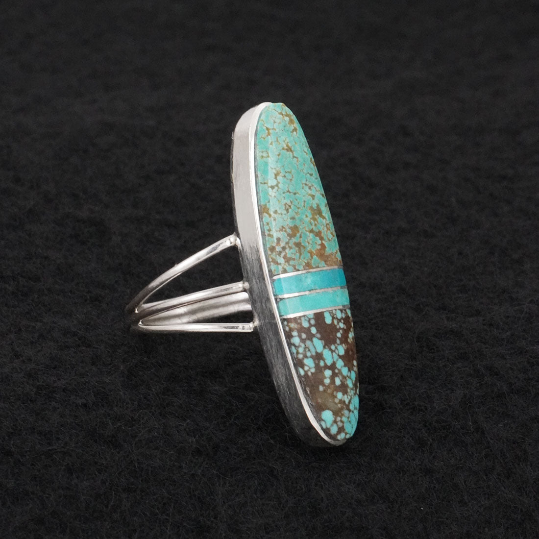Harold Smith Turquoise & Sterling Silver Ring Size 6.5