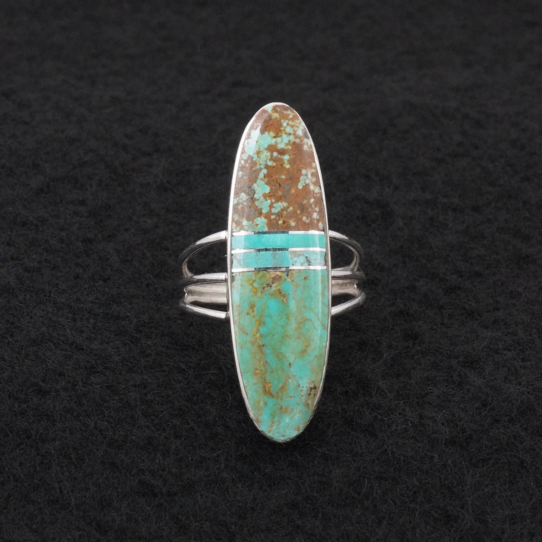 Harold Smith Turquoise & Sterling Silver Ring Size 8.5