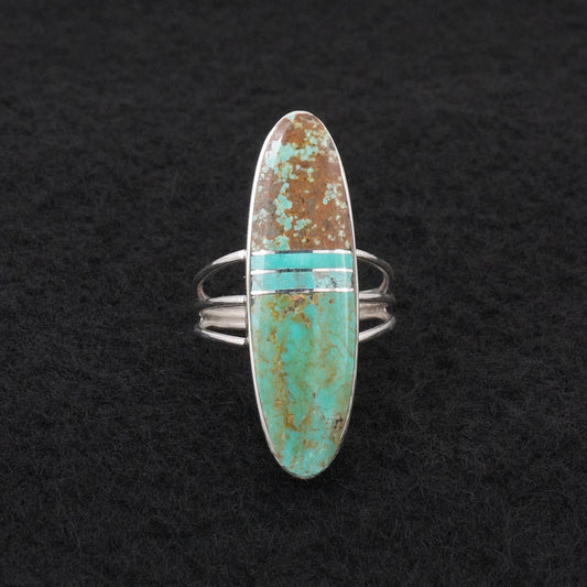 Harold Smith Turquoise & Sterling Silver Ring Size 8.5
