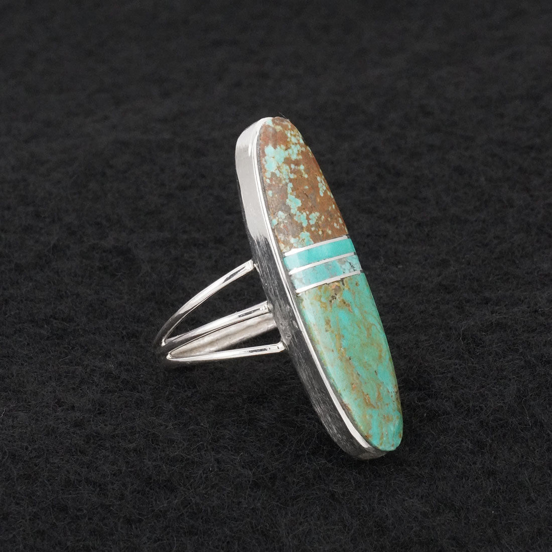 Harold Smith Turquoise & Sterling Silver Ring Size 8.5