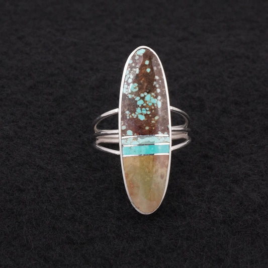 Harold Smith Turquoise & Sterling Silver Ring Size 8