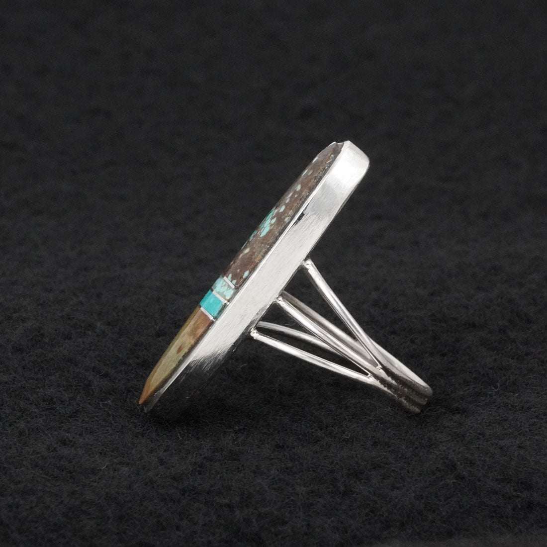 Harold Smith Turquoise & Sterling Silver Ring Size 8