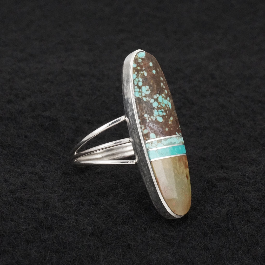Harold Smith Turquoise & Sterling Silver Ring Size 8