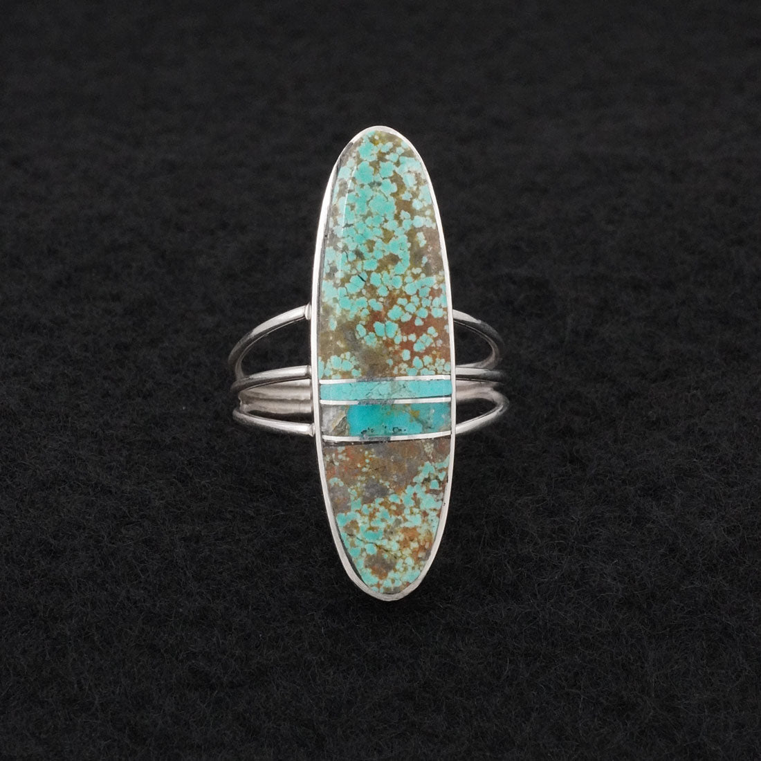 Harold Smith Turquoise & Sterling Silver Ring Size 8.5