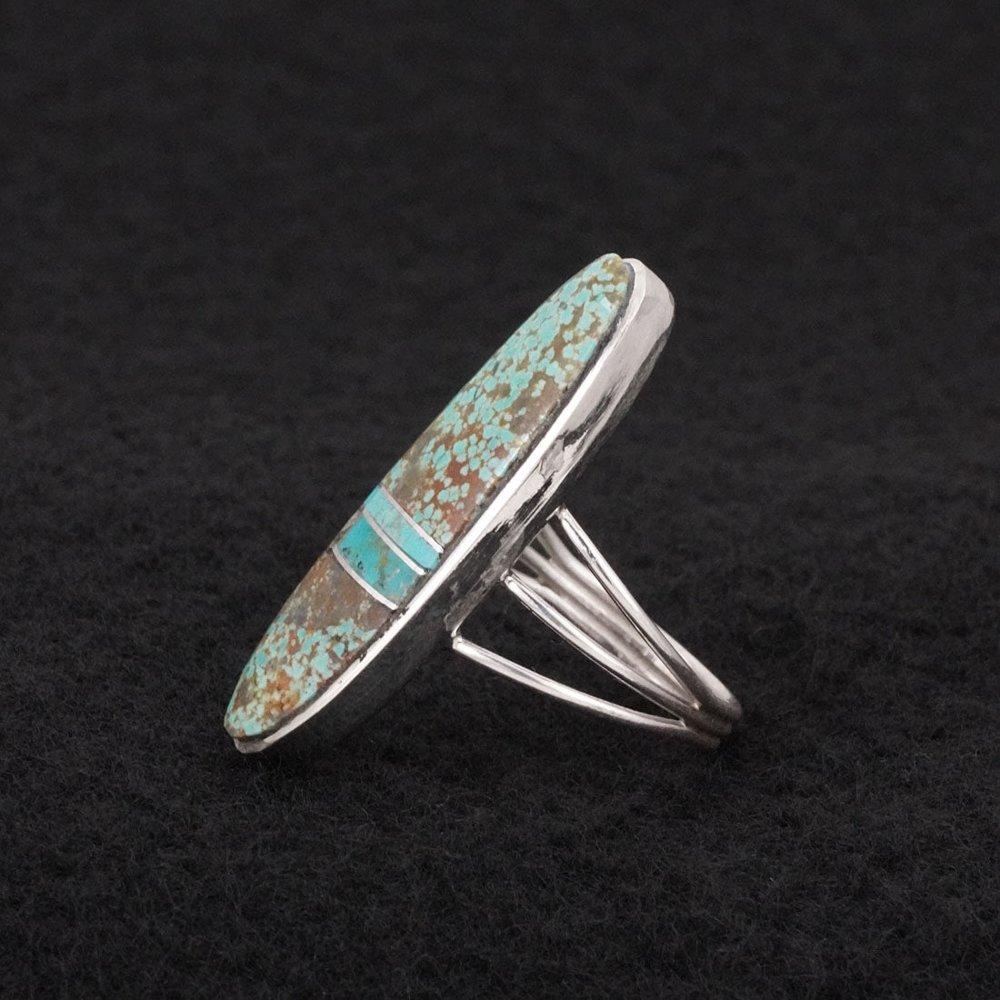 Harold Smith Turquoise & Sterling Silver Ring Size 8.5