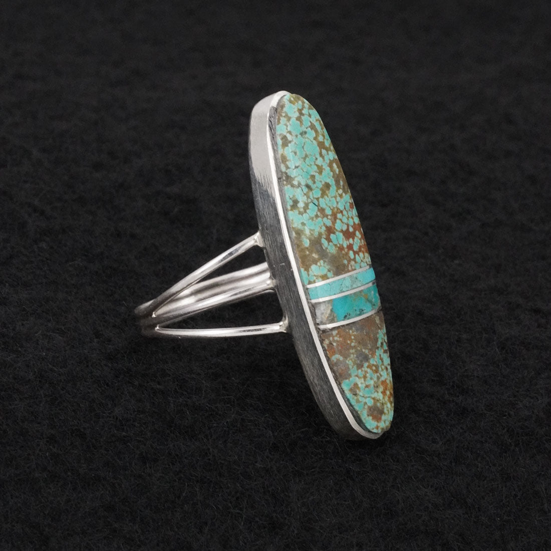 Harold Smith Turquoise & Sterling Silver Ring Size 8.5