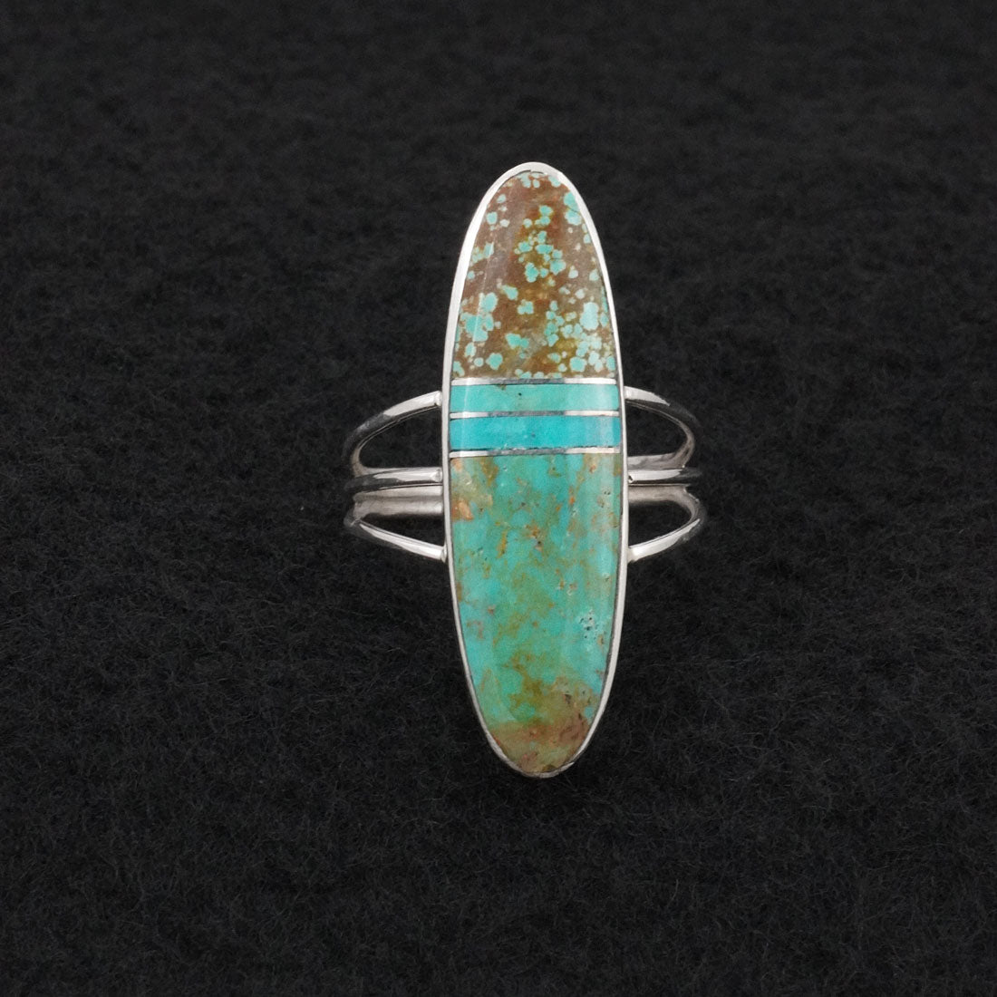 Harold Smith Turquoise & Sterling Silver Ring Size 8.5