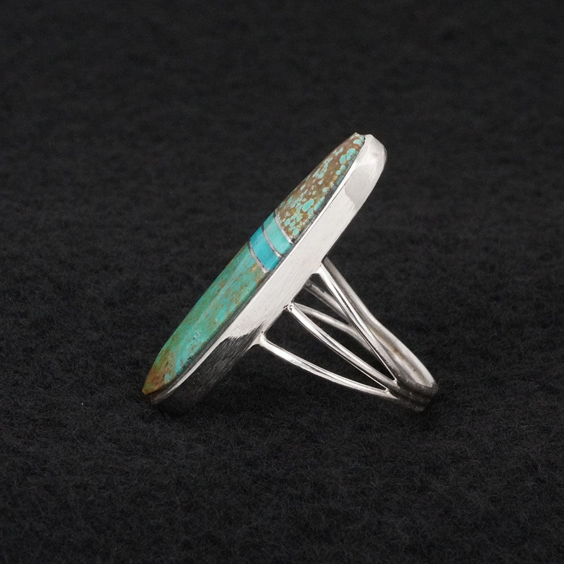 Harold Smith Turquoise & Sterling Silver Ring Size 8.5