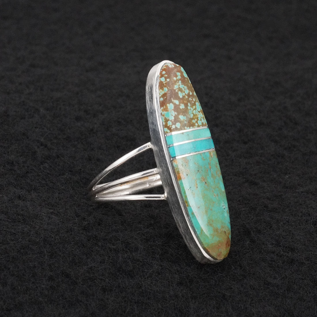 Harold Smith Turquoise & Sterling Silver Ring Size 8.5